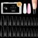 Modelones nail tips 500 piece tips for gelail nails Tips transparent nail tips Coffin ballerina pre-buff pmma resin nail tips artificial nails for sticking nail art diy 10 sizes long coffin lang coffin 500pcs-half mat
