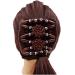 FXQHAN Women Wood Beaded Stretch Double Side Combs Clips Bun Maker Hair Accessories Pack of 5 - Buy Online on GoSupps.com