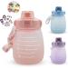AXLOFO Glitz Big Belly Bottle 1300ml - Cute Kawaii Water Jug with Time Marker, Straw, and Strap - Perfect for School, Outdoor Camping, Student Children - Pink - Buy Online on GoSupps.com
