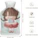 Cute Little Girl Hot Water Bottle with Plush Cover | Hand Warmer for Adults & Children - 26.5x15.3cm - Buy Online on GoSupps.com
