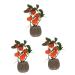 3pcs Simulated Kumquat Decor Indoor Plants Artificial Plants Greenery Desktop Adornments Faux Plant Household Fake Bonsai Potted Plants Fake Bonsai Ornaments Fake Fruit Tree Office As Shownx3pcs 9.5x9.5x26.5cmx3pcs