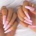 Sethexy Pink Ballerina False Nails - 24pc Acrylic French Tips with Glue | International Shipping - Buy Online on GoSupps.com