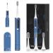 Adults Sonic Electric Toothbrush Rechargeable Electric Toothbrush for Man Women Couples Toothbrush with LED Mode Indicator 30s Reminder 2 Mins Timer 5 Modes 4 Brush Heads Wall-Mount Holder Blue+4 Heads+hold(packag...