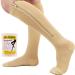 Ailaka 15-20 mmHg Zipper Compression Socks for Women Men Closed Toe Support Graduated Medical Varicose Veins Hosiery Perfect for Athletics Running Flight Travel Support Edema Pregnancy 4X-Large (1 Pair) Beige