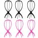 Wig Stand 6 Pack Wig head Stand Wig head 6 PCS Wig Stand for 14.2 Inch wigs Portable Wig Holder Hat Display Portable Travel Wig Holder Stands for Multiple Wig Head Stand(3 Black and 3 Hot Pink) 14.2 Inch (Pack of 6) Black and Hot Pink