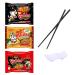 Korean Ramen Original Spicy Curry and Extra Spicy Hot Chicken Flavor Noodles Bundle with JONEX SCO Reusable Melamine Chopsticks and Melamine Chopstick Holder (5 items)