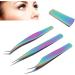 Herchr 3PCS Tweezers Set for Eyelash Extensions | Stainless Steel Straight & Curved Precision Tools - Buy Online on GoSupps.com