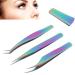 Premium 3Pcs Stainless Steel Tweezers Set for Nail Art & Eyelash Grafting - Ideal Manicure Tool | International Shipping Available - Buy Online on GoSupps.com