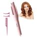 Hair Curling Wand 1.25 Inch Hair Wand Curling Iron with 4 Temps Instant Heat Auto Curler for Long Hair Pink