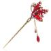YOY Fashion Long Hair Decor Chinese Traditional Style Women Girls Hair Stick Hairpin Hair Making Accessory with Butterfly Red
