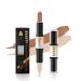 Dual-ended Contour Stick Ksndurn Contour Stick Makeup - Double-End Face Concealer Contouring Sticks Cream/Color Highlighter(Pink) Shadow(Light Brown)