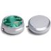 Round Pill Box with Turquoise Green Leaves | 3 Compartment Decorative Metal Pill Organizer | Portable Pocket Case - Style-2 - Buy Online on GoSupps.com