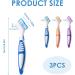 Set of 3 Ergonomic Double-Sided Denture Toothbrushes | Soft Bristles for Versatile Cleaning - Buy Online on GoSupps.com