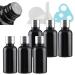 Tianzd 6 pieces empty small 30 ml gloss black glass bottles with sealed stopper silver aluminum screw cap glass bottle flasher oil fragrance perfume massage aromatherapy silver 30ml
