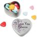 Personalised I Love You Name Heart Shaped Mini Tin Any Name Added Purple Ladybird Design Gift for Someone Special filled with mini chocolates Purple Flowers - Buy Online on GoSupps.com