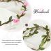 BARTOSI Boho Floral Headband - Handmade Flower Crown for Bride Wedding, Pink Hair Wreath with Ribbon - Adjustable Hair Accessories for Women and Girls - Buy Online on GoSupps.com