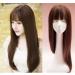 Women's Wig Attachment - Straight Hair with Bangs - 6.6cm 130g Light Brown || International Shipping Available - Buy Online on GoSupps.com