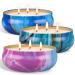Citronella Candles Outdoor Large, 3 Wick Soy Wax Candle for Patio | 3 Pack 55oz, Up to 240hrs Burning | Scented Jar Candles Bulk Set for Indoor, Home Garden Yard Balcony Summer Camping Multicolor