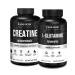 Jacked Factory Creatine Monohydrate Pills (150 Count) & L-Glutamine Capsules 500mg (240 Count) for Muscle Growth Recovery Strength & Immunity