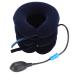 Agate inflatable cervical traction device portable adjustable naked straps neck support bracket for spine decompression neck pain relief and relaxation (average blue) average blue