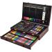Sunnyglade 145 Piece Deluxe Art Set in Wooden Box - Drawing Kit with Crayons, Oil Pastels, Colored Pencils, Watercolor Cakes, and More - Cherry Multi-Color - Buy Online on GoSupps.com