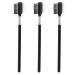 Lurrose 3Pcs Eyebrow Brush Dual Eyelash Comb Eye Shadow Brush Comb Brow Lash Mascara Brush Comb for Powder Gel Wax (Black1)