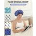Terry Cloth Lined Shower Cap - YIZIJIZI Triple Layer Waterproof Reusable Cap for Long Thick Hair, Blue Flower & Leaf Design - Buy Online on GoSupps.com