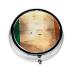Irish Flag Portable Metal Pill Box Round Mini 3-Compartment Plastic Insert hinged Fastening Design Suitable for Small Pills Must-Have for Travel Black