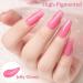 Pink Gel Nail Polish - Jelly Nail Varnish - Peach Pink Long Lasting Non Toxic Formula Gel Polish - UV Gel Nail Polish Soak off UV/LED Lamp Nail Art for Home DIY Gifts for Women - Buy Online on GoSupps.com