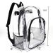 JOMPARO Heavy Duty 16.5 inch Transparent Clear Backpack - Ideal for School, Sports, Work, Travel - Black - Buy Online on GoSupps.com