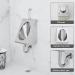 304 Stainless Steel urinals Induction Wall-Mounted Drainage Public Toilet urinals Square Wall-Mounted Men's urinals Bathroom Accessories for Homes Hotels Schools - Buy Online on GoSupps.com