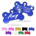 Ibera Gifts - Personalized pendants for small to medium -sized dogs and cats in bone shape - engraving dog branded collar dog neck band Name personalized dog (blue hearts) hearts blue