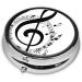 Music Print Mini Round Pill Box | 3 Compartment Portable Pill Organizer for Travel Home & Office - Buy Online on GoSupps.com