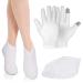 Sibba 2 Pairs Moisturizing Gloves Socks Touch Screen Moisturizing Gloves for Overnight Bedtime Heal Eczema Sleeping Lotion Hand Spa Treatment Gloves Socks Repair Rough Cracked Dry Chapped Skin 2 Pairs(glove&sock)