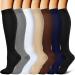 Compression Socks for Women and Men Circulation-Best Support for Running, Athletic, Nursing, Travel Large/X-Large (Pack of 7) 02 Black/White/Gray/Yellow/Brown