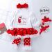 Winmany Baby Girls Christmas Romper Tutu Dress Set 0-3 Months with Headband, Leg Warmers, & Shoes - Buy Online on GoSupps.com