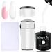 French Clear Silicone Jelly Nail Art Stamper with 8ml French White Gel Nail Polish Kit For Manicure Plate Stamp Polish Stencil Template Seal Stamper Scraper HJ-NAT074-Gel-Set