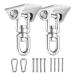 Newtion Innovative 1100 LB Capacity 2 PCS Stainless Steel 304 Heavy Duty Swing Hangers & Snap Hooks for Concrete Wooden Sets Trapeze Yoga Swingset Hammock Swing