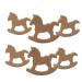 Alenybeby 2pcs Wooden Trojan Horse Teething Necklace | Natural Beech Animal Shape Nursing Pendant | Handmade DIY Accessory for Babies - Buy Online on GoSupps.com