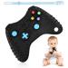 Baby biting toys baby bite ring silicone game controller dental aid baby bpa-free with baby pacifier chain silicone teeth having only accessories for 3+ months baby (black) gamepad bite ring
