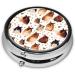Guinea Pigs Portable Metal Pill Box | Round Mini 3-Compartment - Ideal for Travel & Small Pills - Buy Online on GoSupps.com