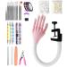 Flexible Nail Practice Hand Kit for Acrylic Nails, Professional Fake Nail Hand Manicure Set for Nail Technician, Nail School Use