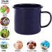WeddPtyFr Outdoor Camping Mug 16oz - Enamel Travel Tea & Coffee Cup Set - Ideal for Home, Office, Fishing, Picnics - Dark Blue - Buy Online on GoSupps.com