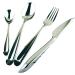 Flatware Sets 4pcs Set Cutlery Tableware Knife Fork Spoon Set Dinnerware Stainless Steel Tableware Set Zero Waste Kitchen Flatware Set Gift (Color : 4PCS)