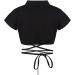 Kaerm Kids Girls Black Mock Neck Crop Top | Long Sleeve Athletic Shirt for Hip Hop Jazz Dance | Size 8-10 - Buy Online on GoSupps.com