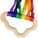 Tianbi 2x Rainbow Wooden Band Rings - Baby Bite Rings Sensory Toys Natural Ribbon Teethers Perfect Shower Gifts - Buy Online on GoSupps.com