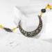 Jovono Boho Head Chain with Crystals - Stylish Bronze & Yellow Headdress for Women & Girls | Fashion Hair Accessories - Buy Online on GoSupps.com