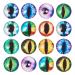 Beadthoven 20pcs 12mm Mixed Style Dragon Eye Half Round Printed Glass Cabochons  Jewelry Finding Cameo Pendant Settings 12x4mm  Mixed Color 12mm20pcs