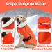 EMUST Waterproof Winter Dog Coat with Warm Fleece Lining | Orange | X-Large (S-3XL) - Buy Online on GoSupps.com