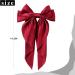 Red Hair Bow Red Bow Hair Clip for Women Solid Color Bow Hair Clips with Long Ribbon French Red Bow Hair Clip Soft Satin Silky Hair Bows Cute Gifts for Women Girls - Buy Online on GoSupps.com